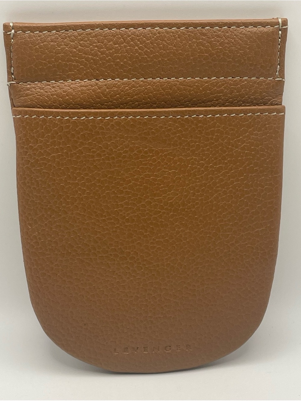 Levenger Pebbled Leather Squeeze Coin Pouch in Tan - Vintage